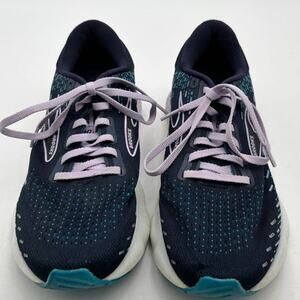 Brooks Glycerin GTS 20 Womens Size 9.5 Running Shoes Navy Blue Teal 1203701B499
